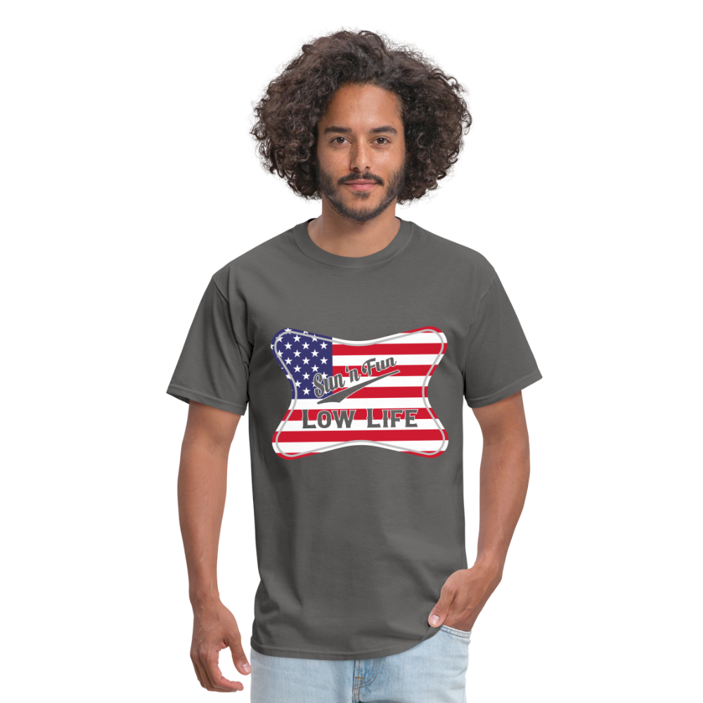 Sun 'N Fun in American Flag Unisex Classic T-Shirt - charcoal