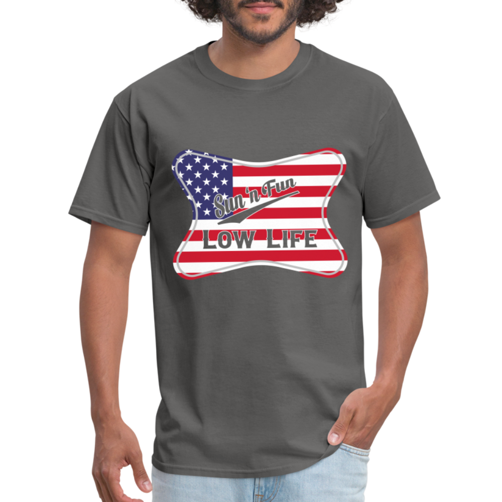 Sun 'N Fun in American Flag Unisex Classic T-Shirt - charcoal