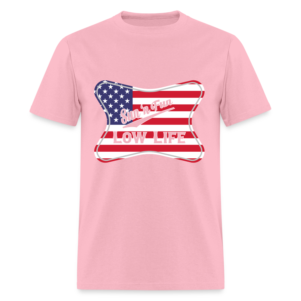 Sun 'N Fun in American Flag Unisex Classic T-Shirt - pink