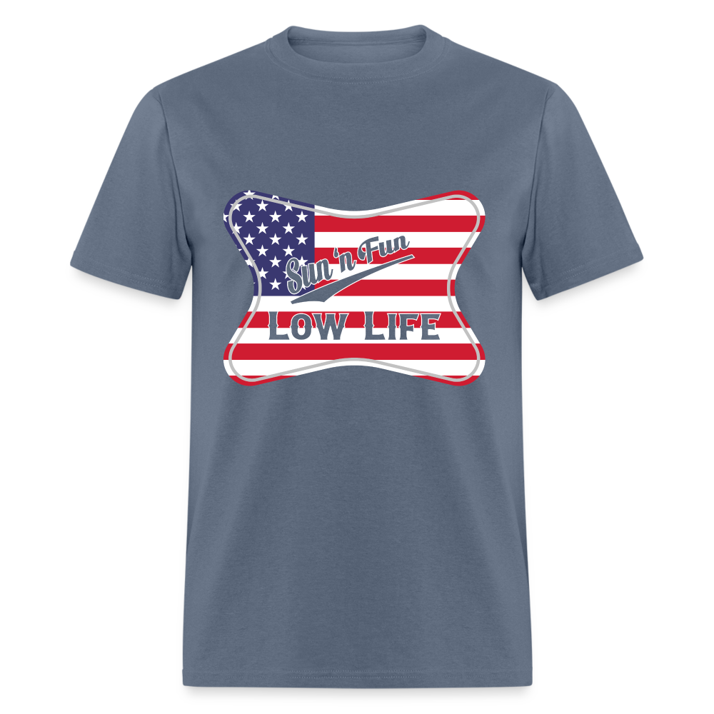 Sun 'N Fun in American Flag Unisex Classic T-Shirt - denim