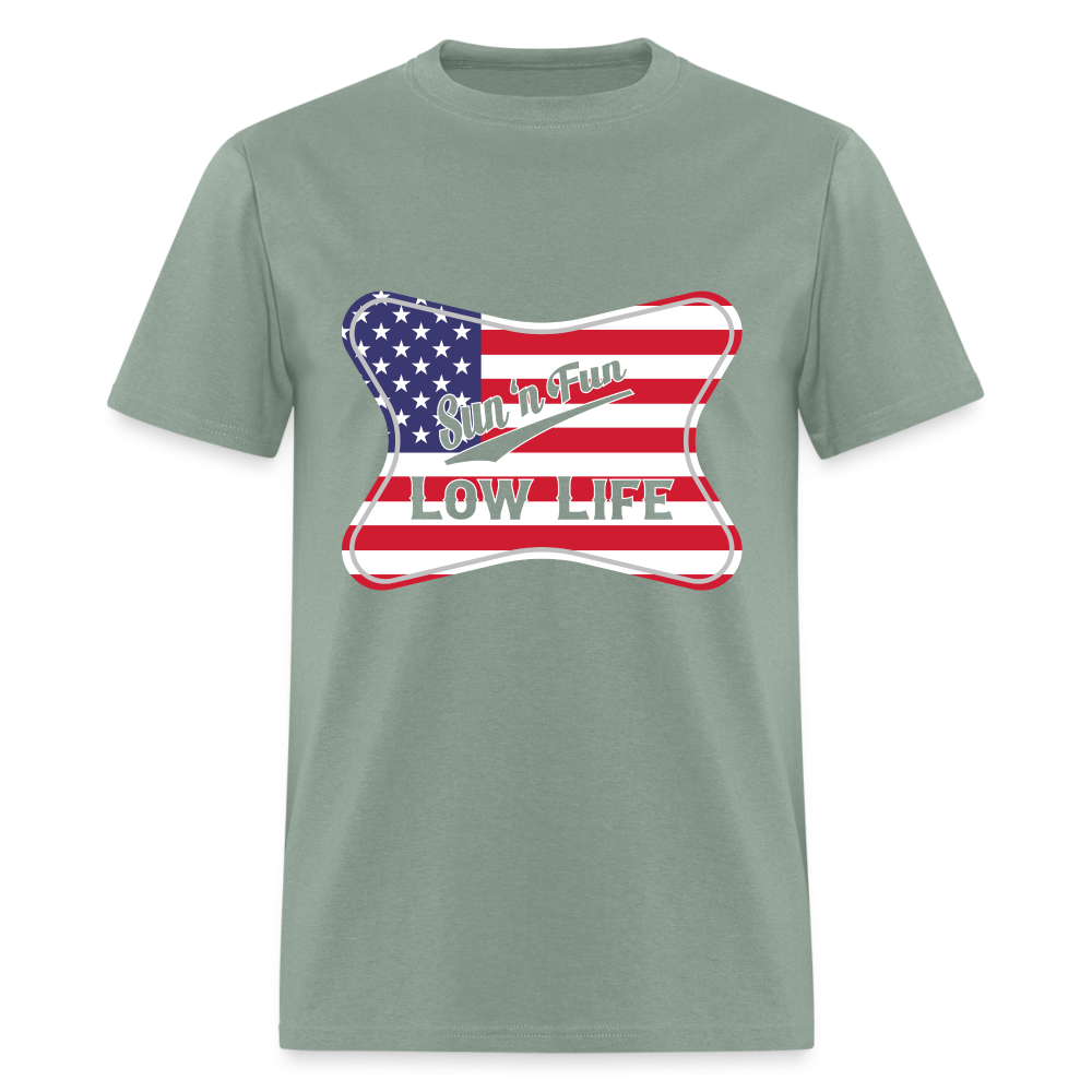 Sun 'N Fun in American Flag Unisex Classic T-Shirt - sage
