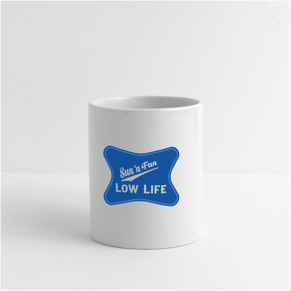 Sun 'N Fun in blue on a Coffee/Tea Mug - white