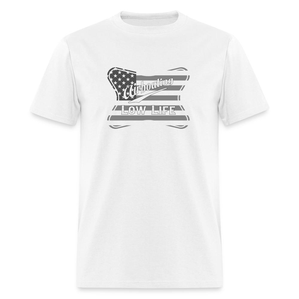 Airboating - White & Gray Flag - (Unisex) Classic T-Shirt - white