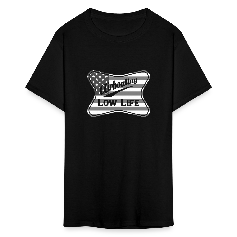 Airboating - White & Gray Flag - (Unisex) Classic T-Shirt - black