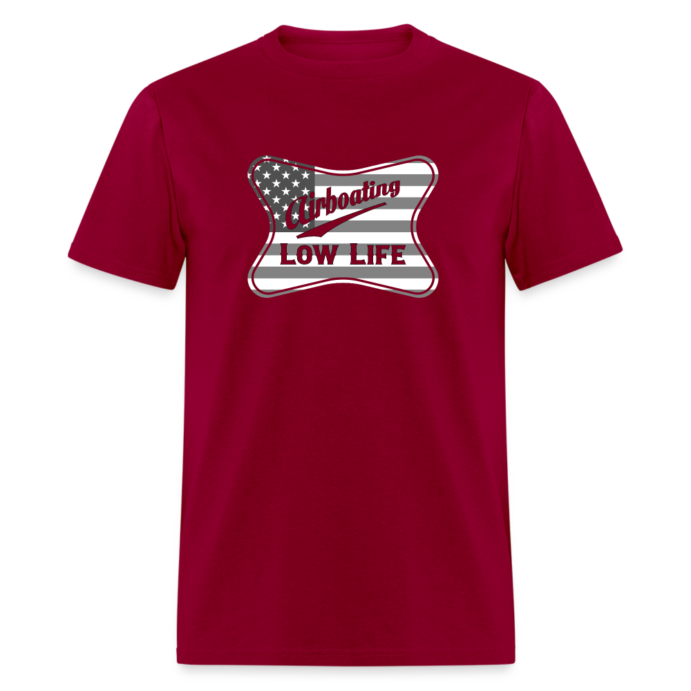 Airboating - White & Gray Flag - (Unisex) Classic T-Shirt - dark red